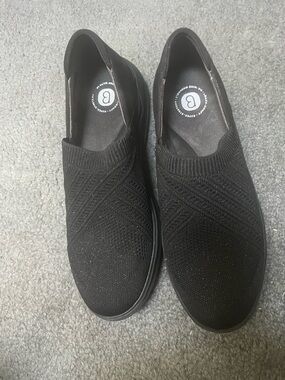 Black Slip-On Knit Sneakers